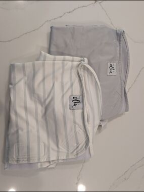 Ollie Swaddle Set Of 2 Grey & Stripes